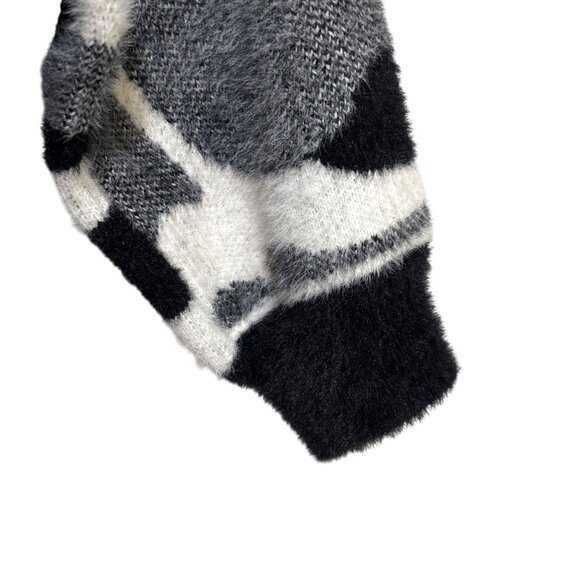 Philosophy Women’s Black White Gray Cardigan Long Open Front Soft Cozy Size S - Picture 9 of 13